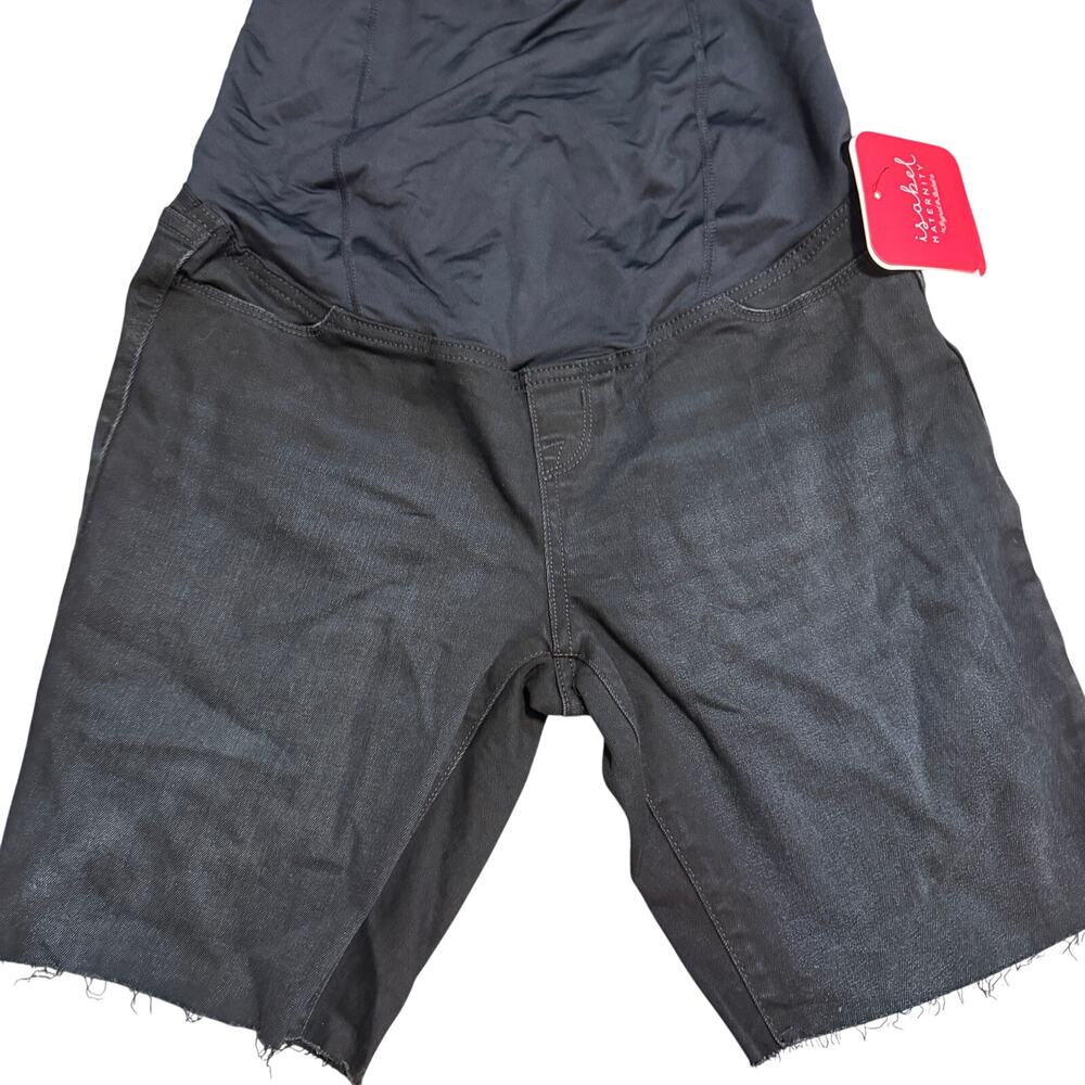 Isabel Maternity Over Belly Crossover Panel Bermuda Jean Shorts - Size 8 - NWT